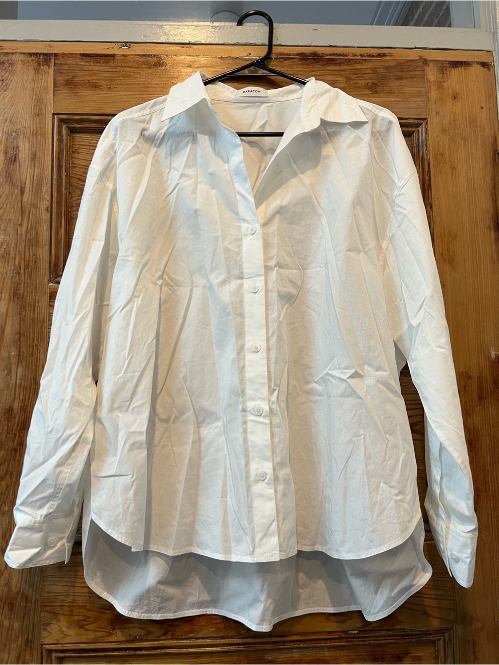 Babaton White Long-Sleeve Button-Up Shirt